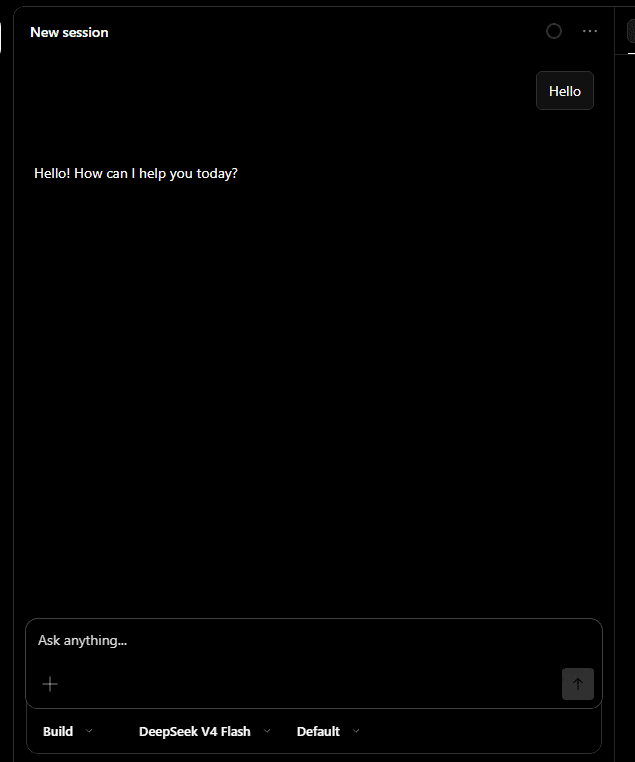 OpenCode Desktop chat active with LLM Gateway