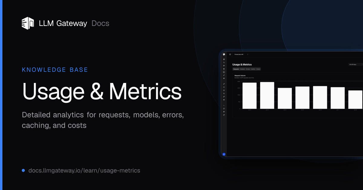Usage & Metrics | LLM Gateway Docs