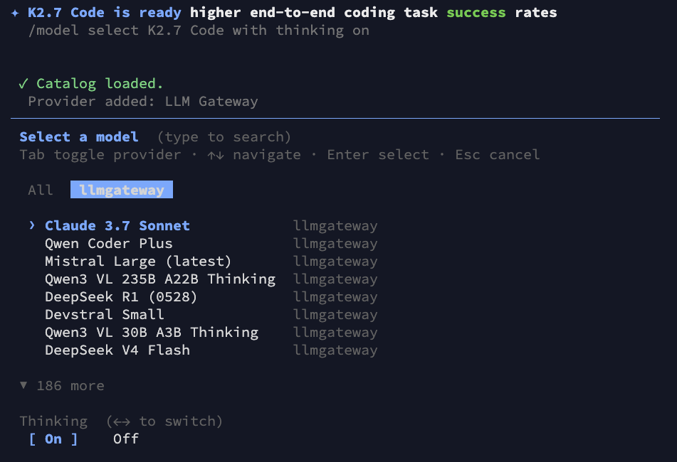 Browsing LLM Gateway Models