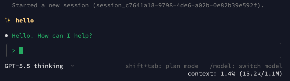 Running Kimi Code CLI session
